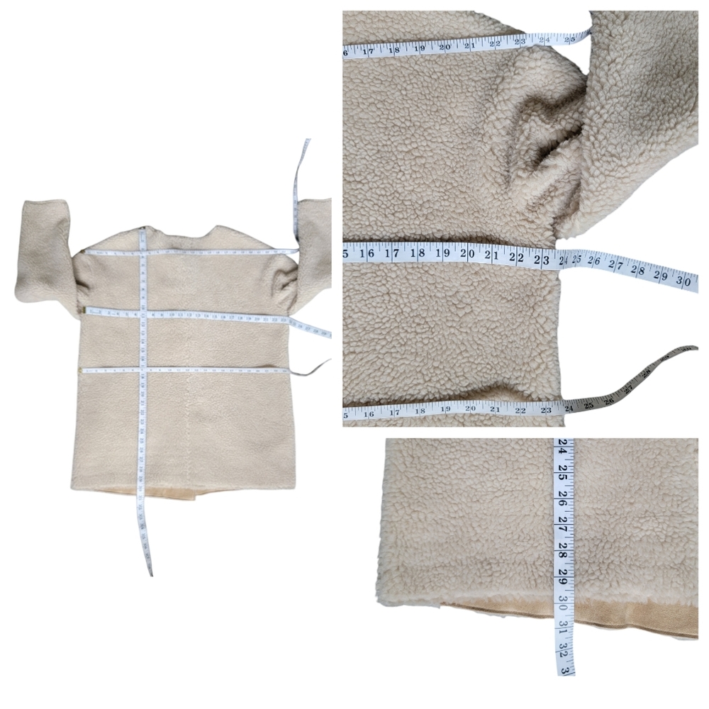 Elizabeth and James Faux Sherpa Coat Off-Set Zipper Cream Fleece Jacket … - Picture 13 of 17